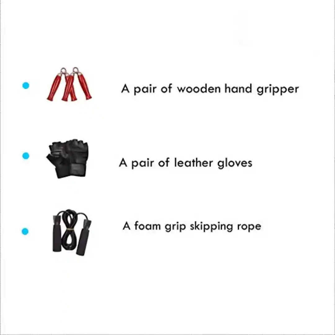 PVC Adjustable Dumbbell Set with Gloves, Rope, Hand-Gripper (20 kg)