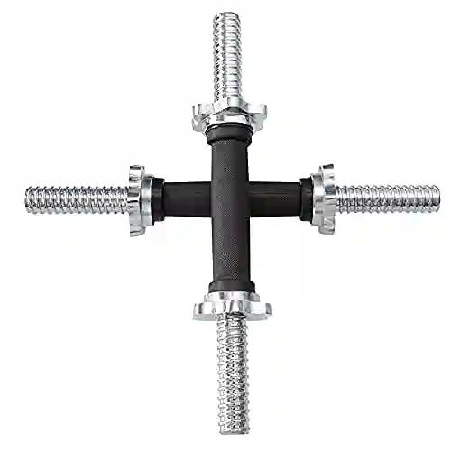 Chrome Metal Star-Nut dumbbell Bars (14 Inches)