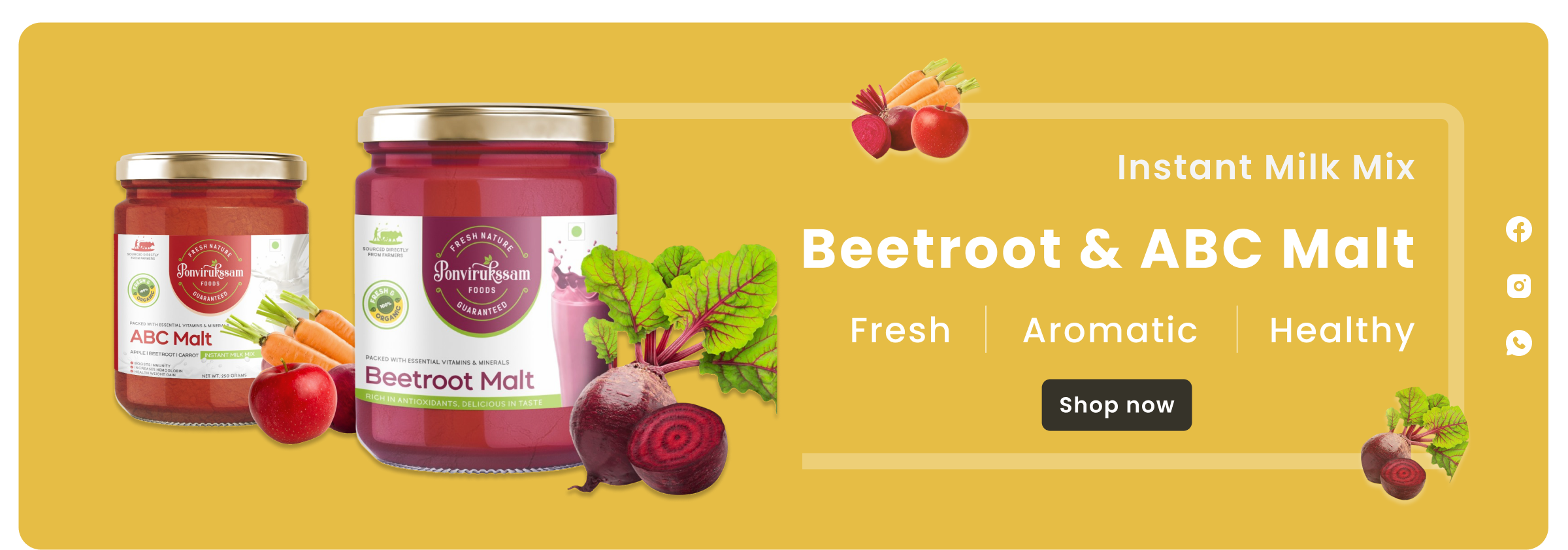 beetroot & abc malt instant milk mix  fresh, aromatic, healthy