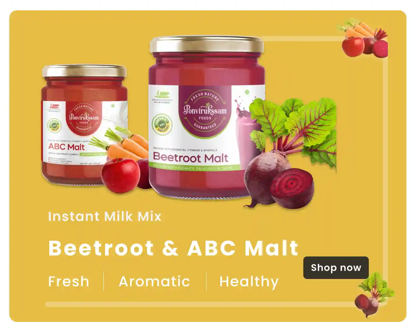 beetroot & abc malt instant milk mix fresh, aromatic, healthy