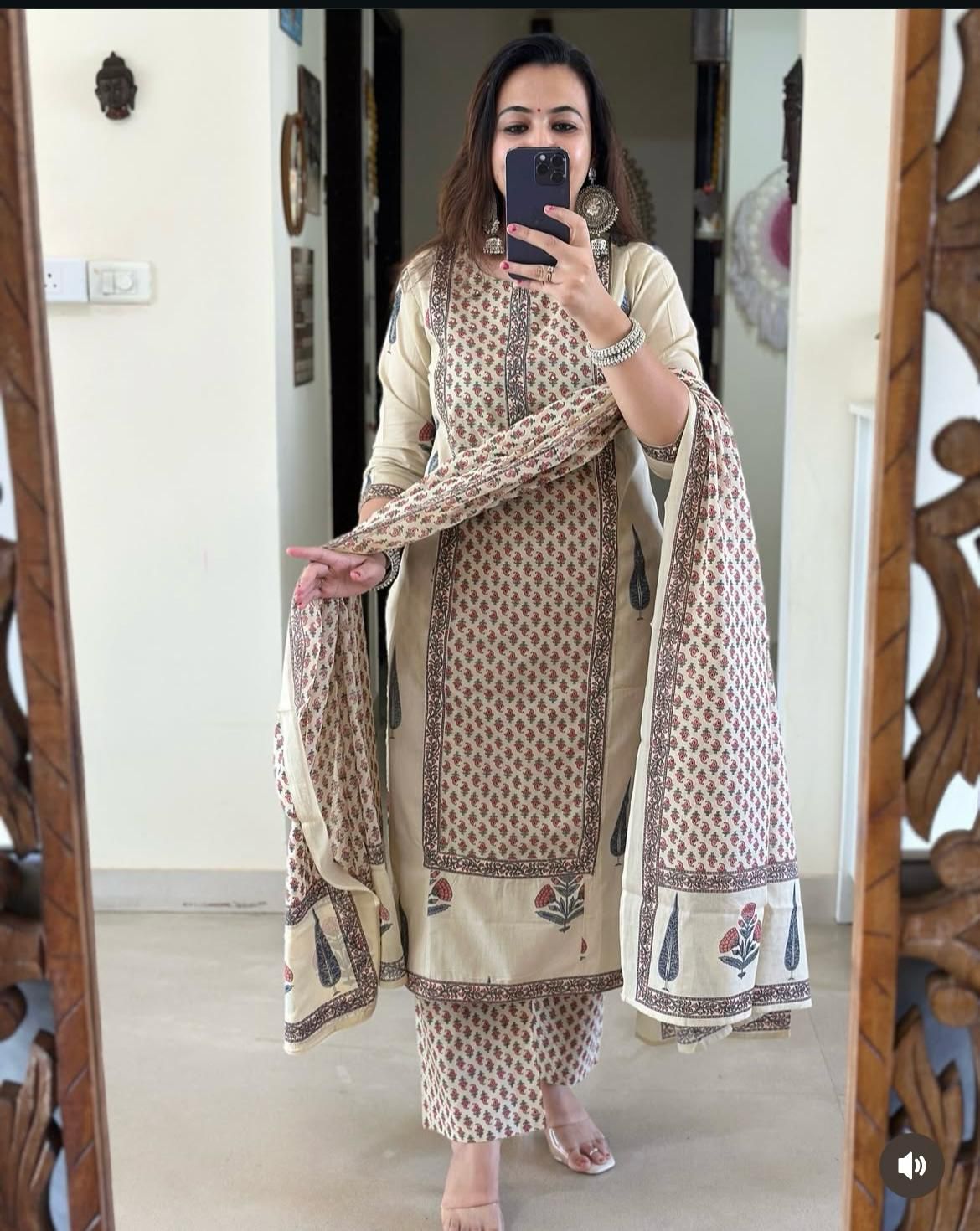 Frock style Kurti with pattern pant