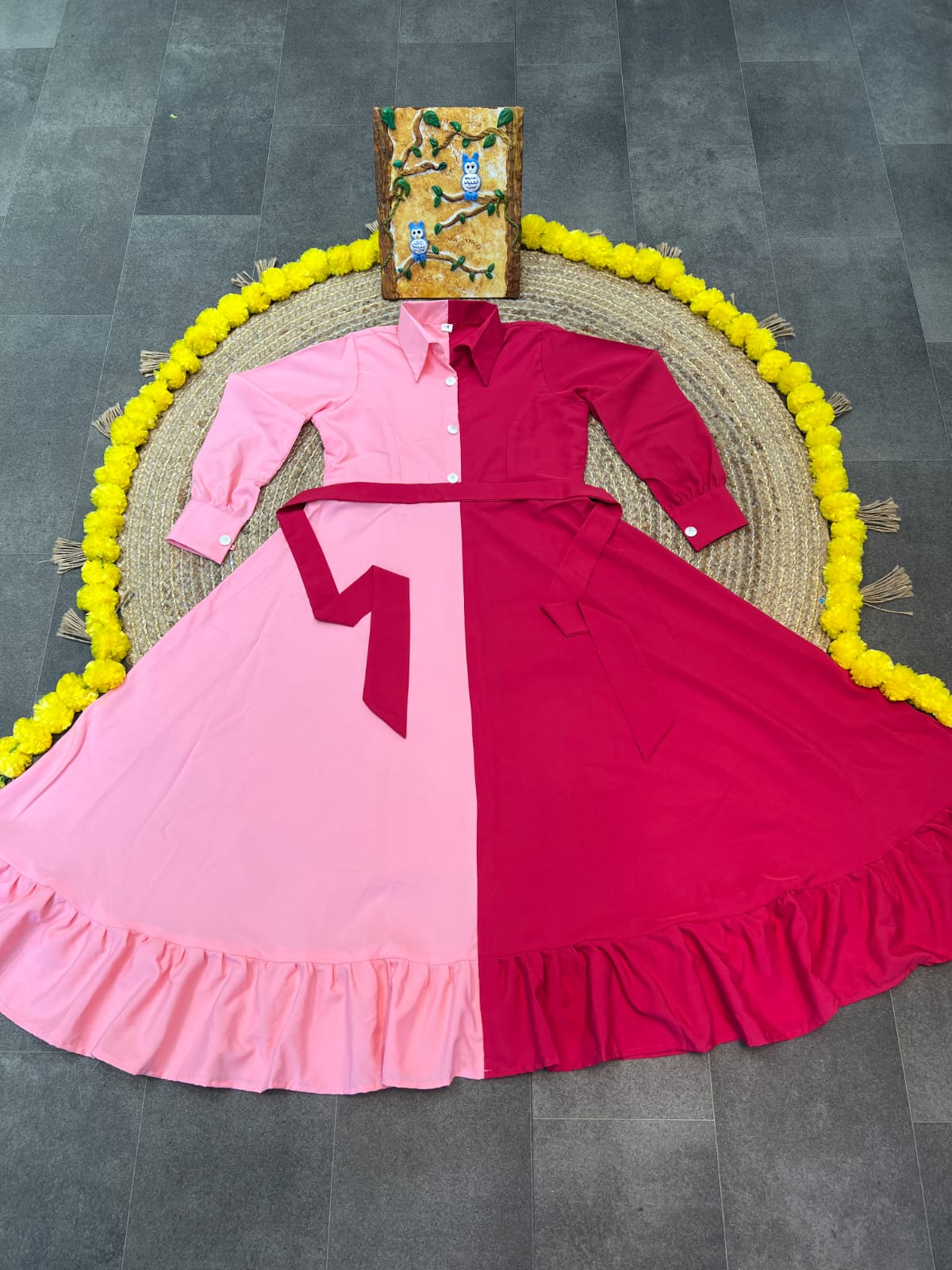 Two Color Gown (Full Stitch) SKU:- AB-627