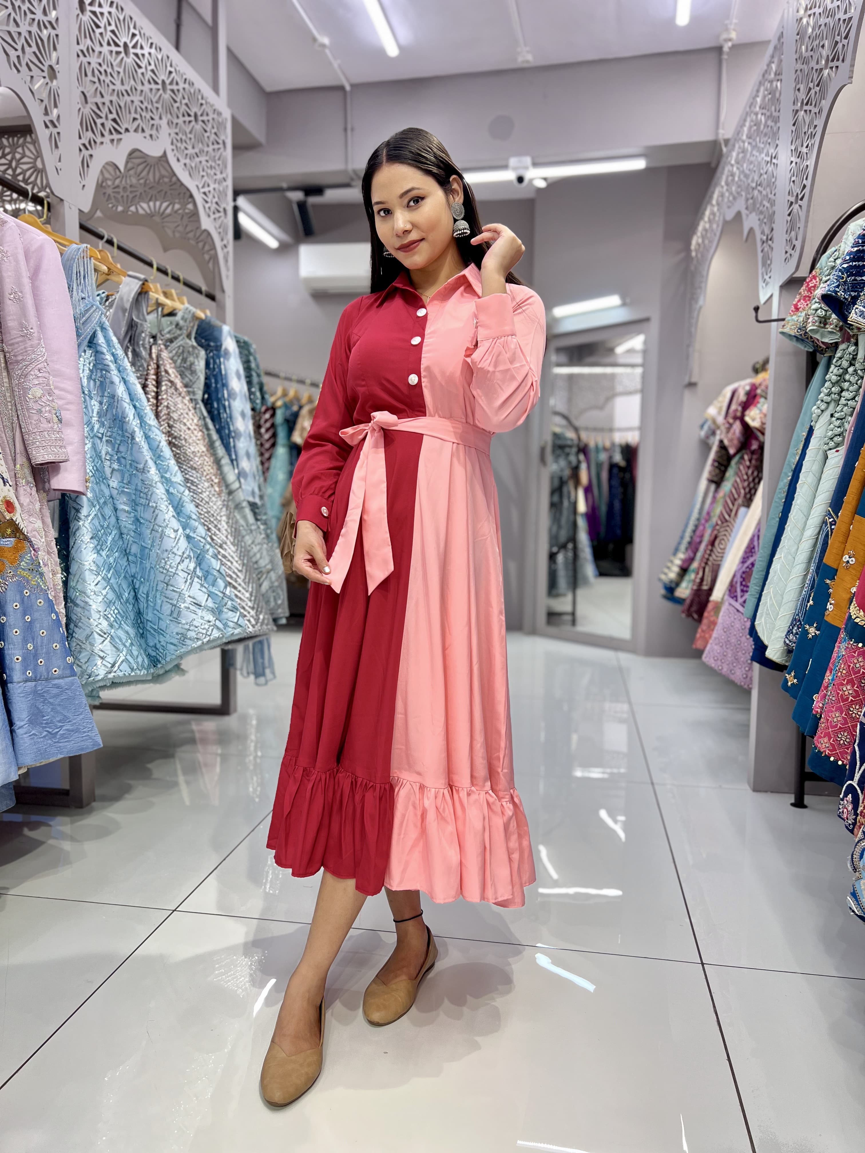 Two Color Gown (Full Stitch) SKU:- AB-627