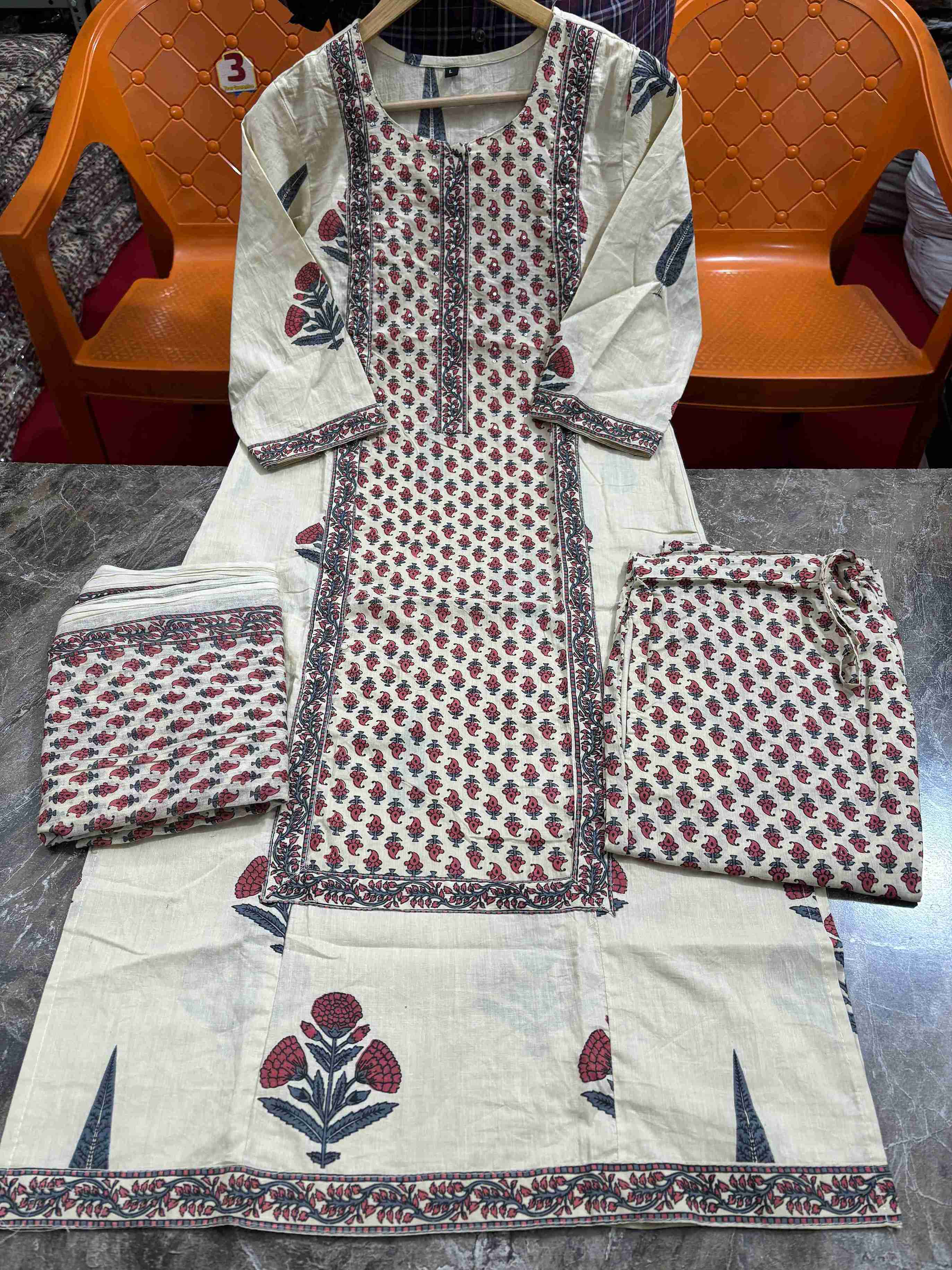 Frock style Kurti with pattern pant