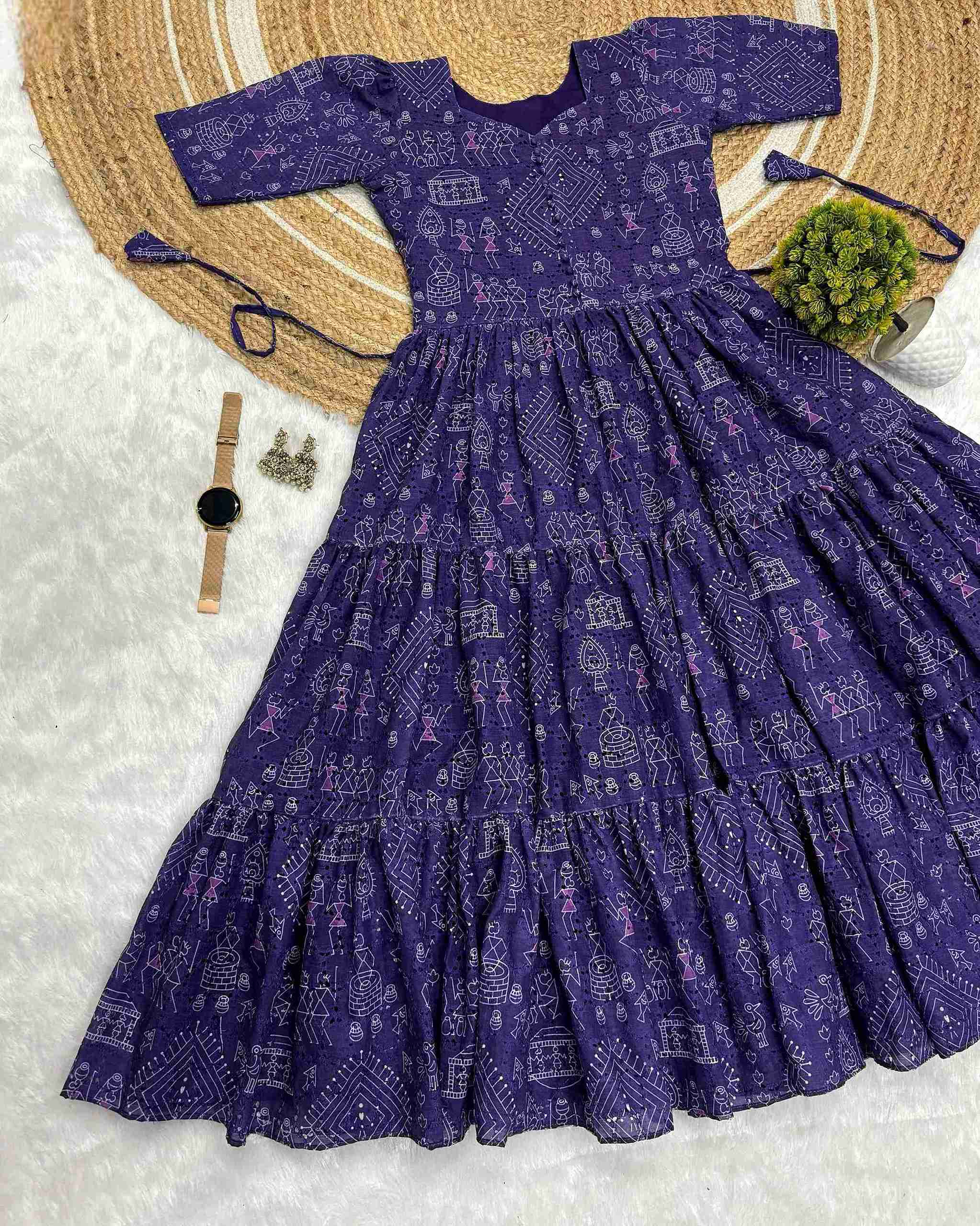 village print Hakoba maxi gown with one side pocket