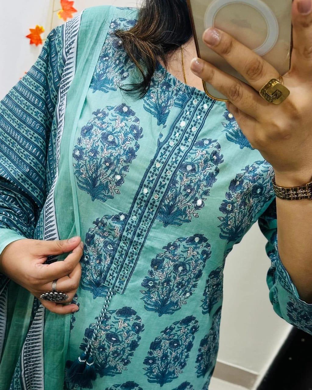 White Love Kurti, Pant& dupatta set