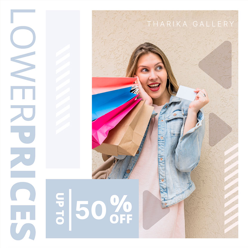 woman shopping bags sale 50% off