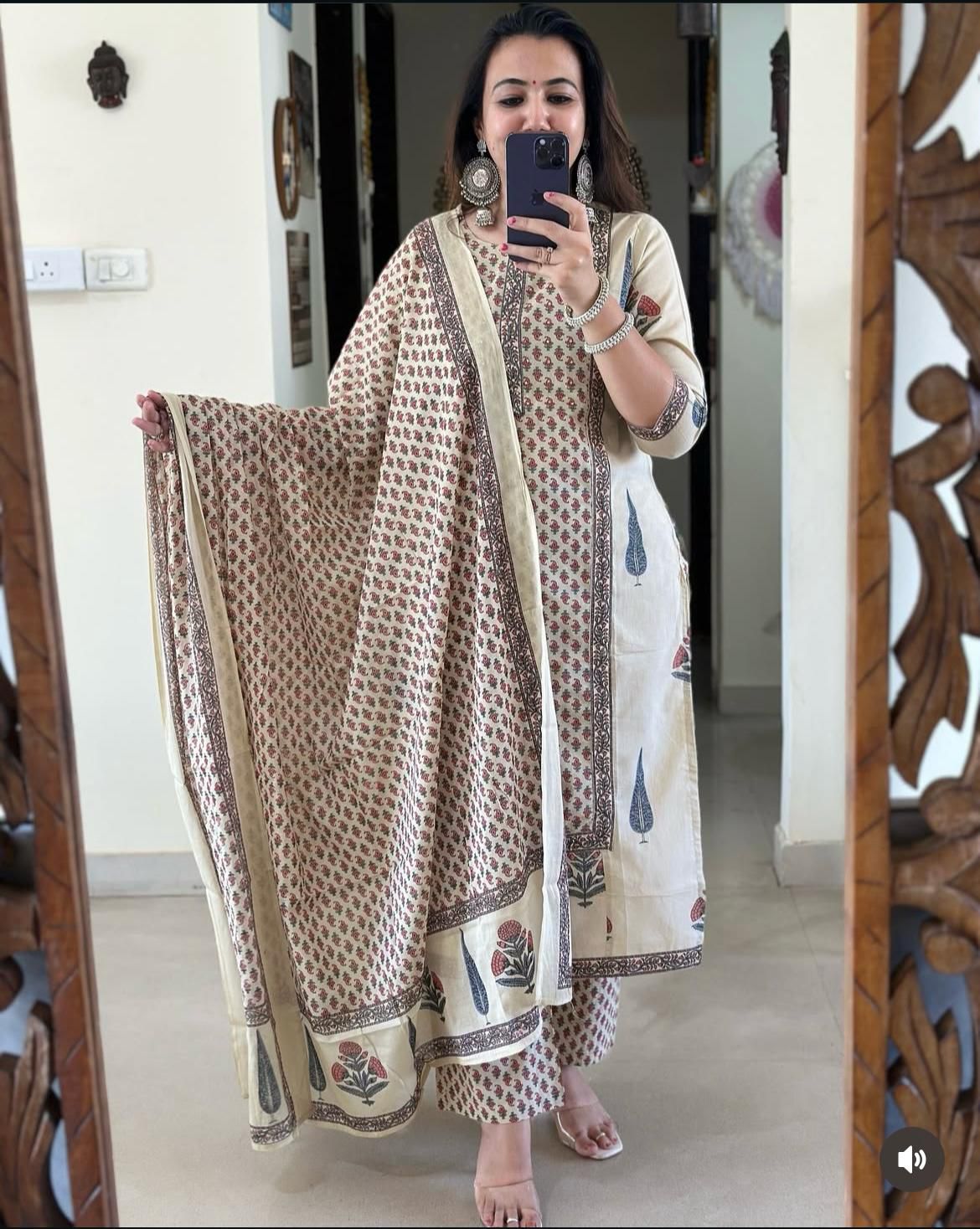 Frock style Kurti with pattern pant