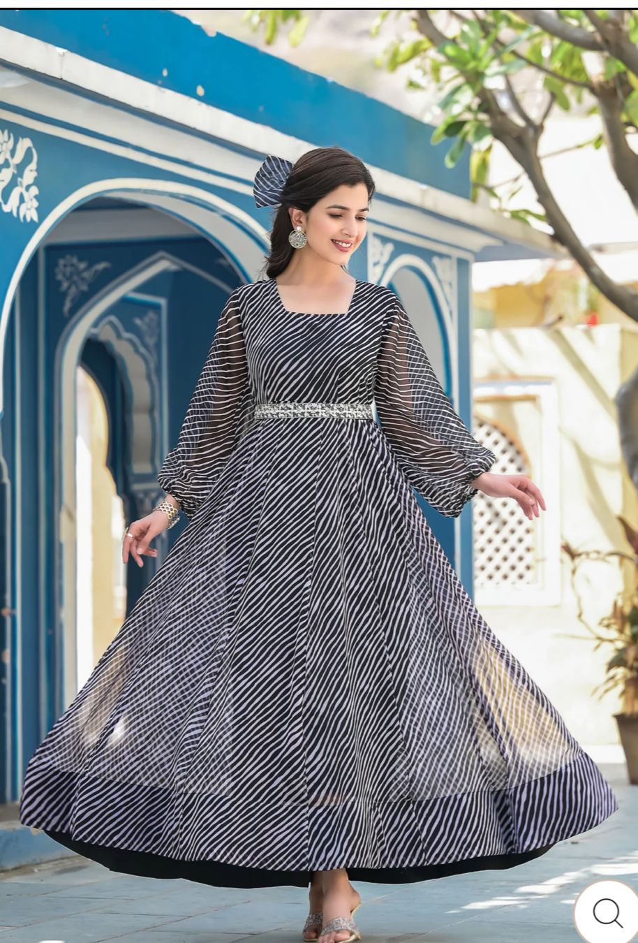 Organza Long Anarkali Kurti