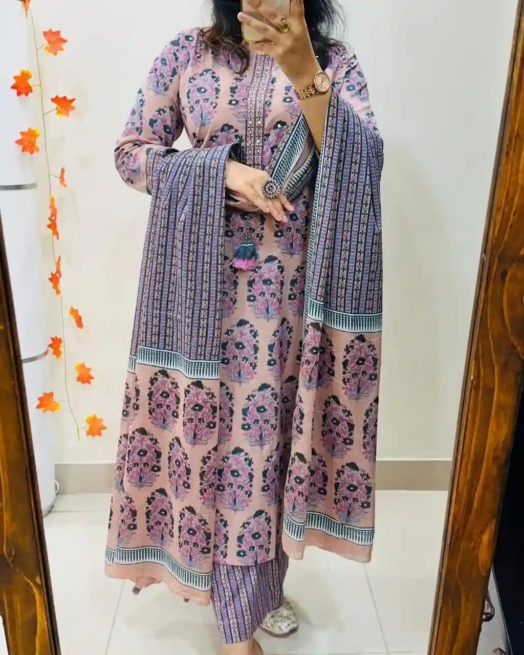 White Love Kurti, Pant& dupatta set