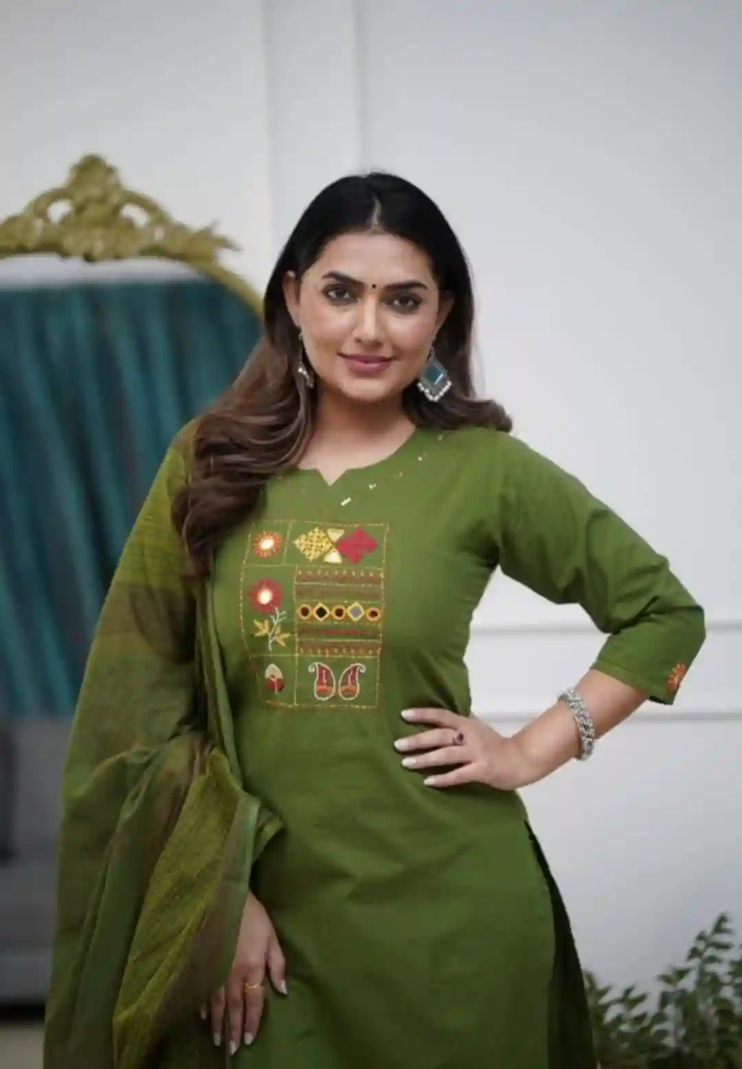 COTTON KURTA PANT WITH DUPATTA 1113