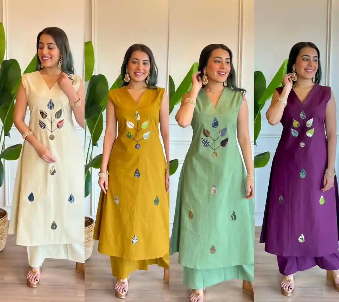 Pure Cotton work Kurti with plazo