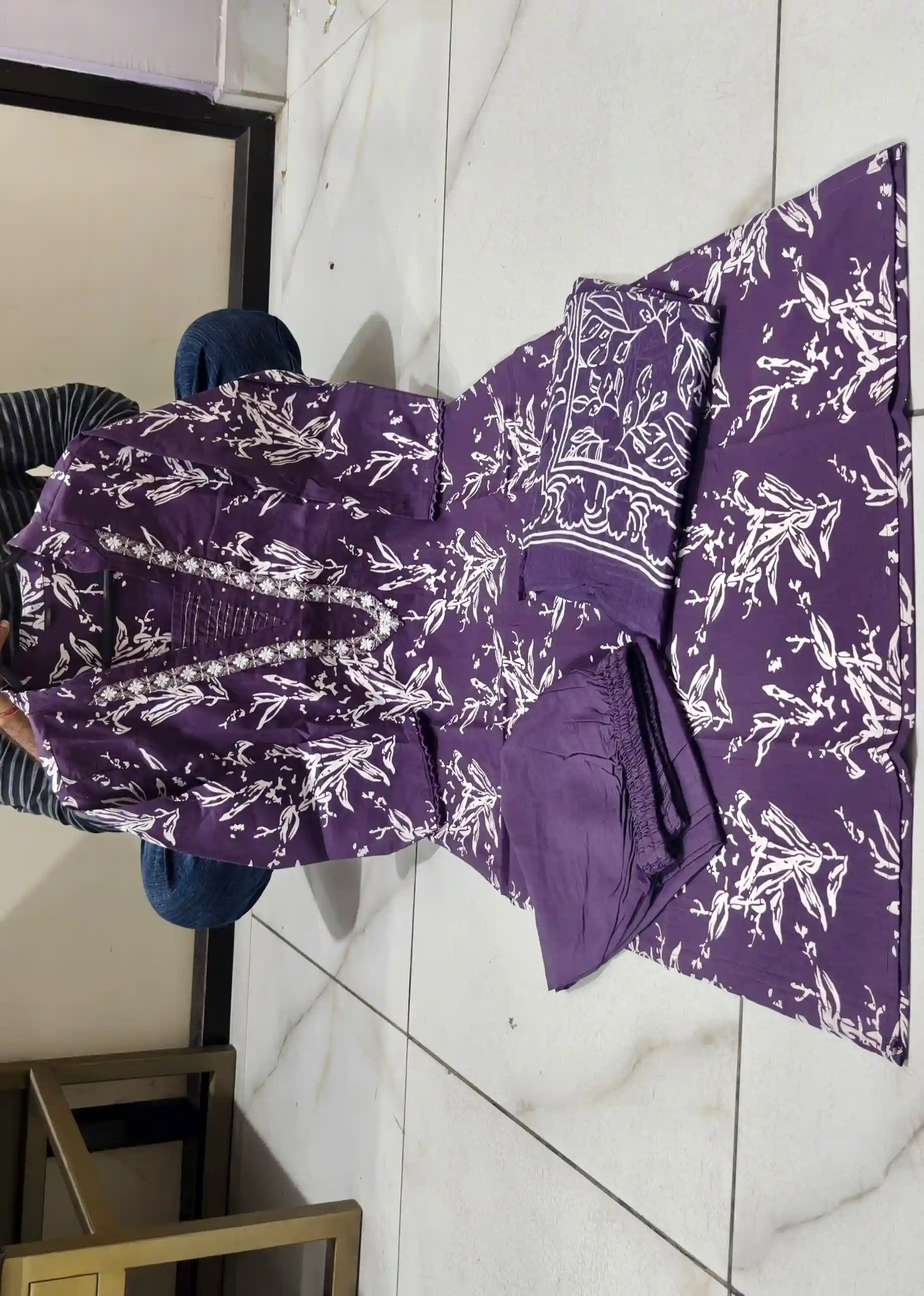 Pure fine Cotton fabric Kurti with Pant with dupatta