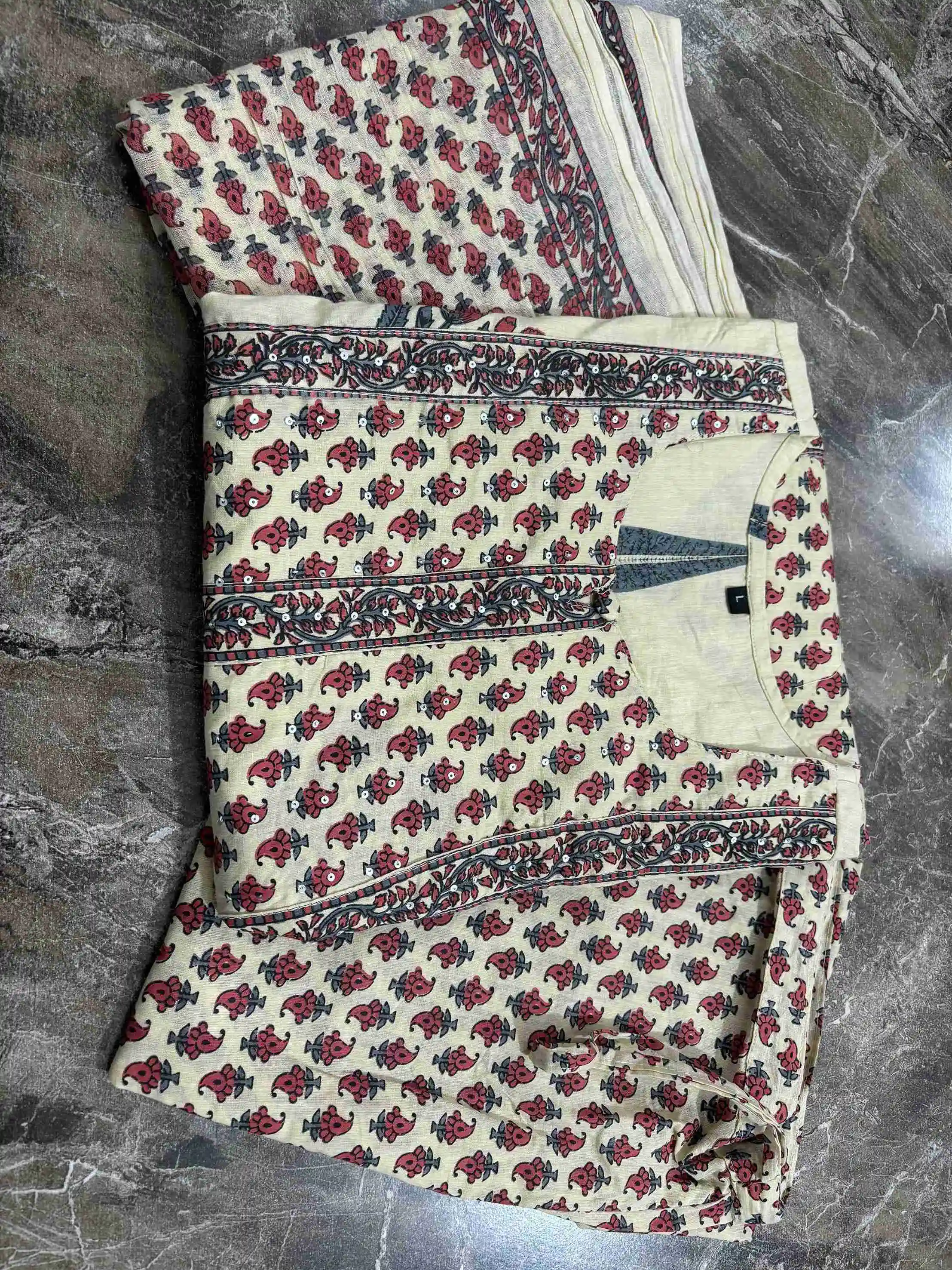 Frock style Kurti with pattern pant