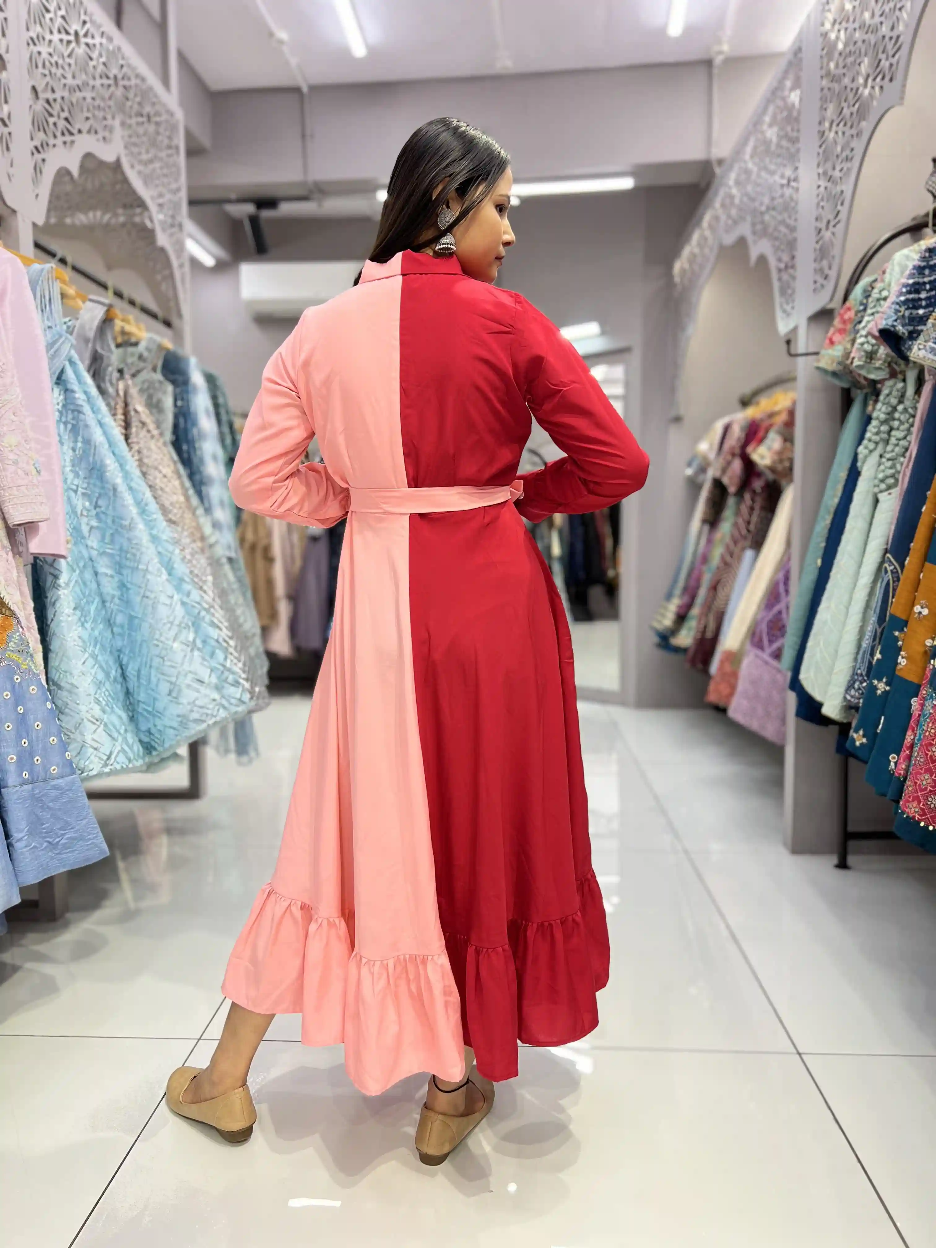 Two Color Gown (Full Stitch) SKU:- AB-627