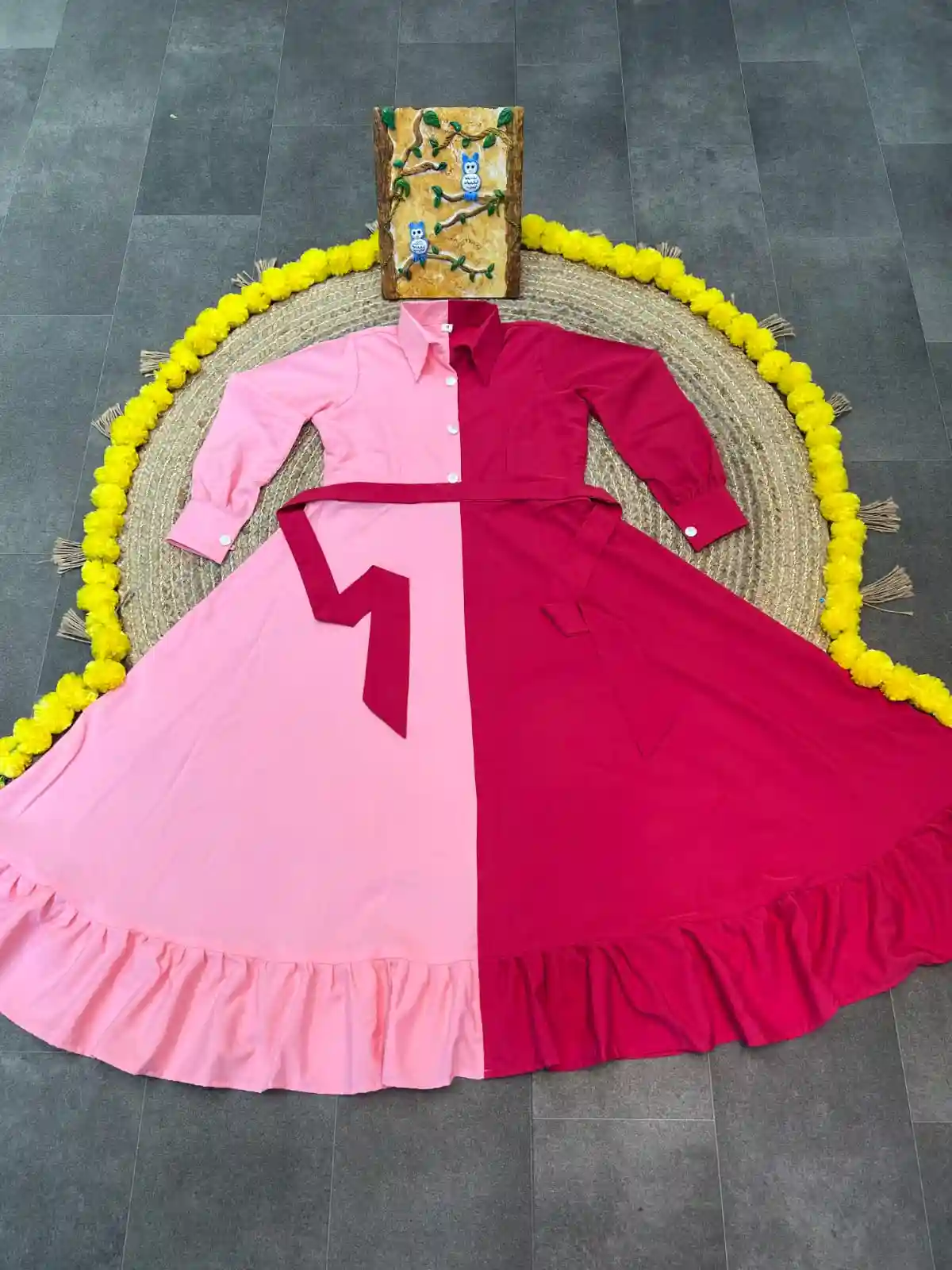 Two Color Gown (Full Stitch) SKU:- AB-627