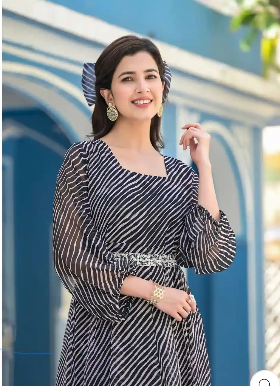 Organza Long Anarkali Kurti