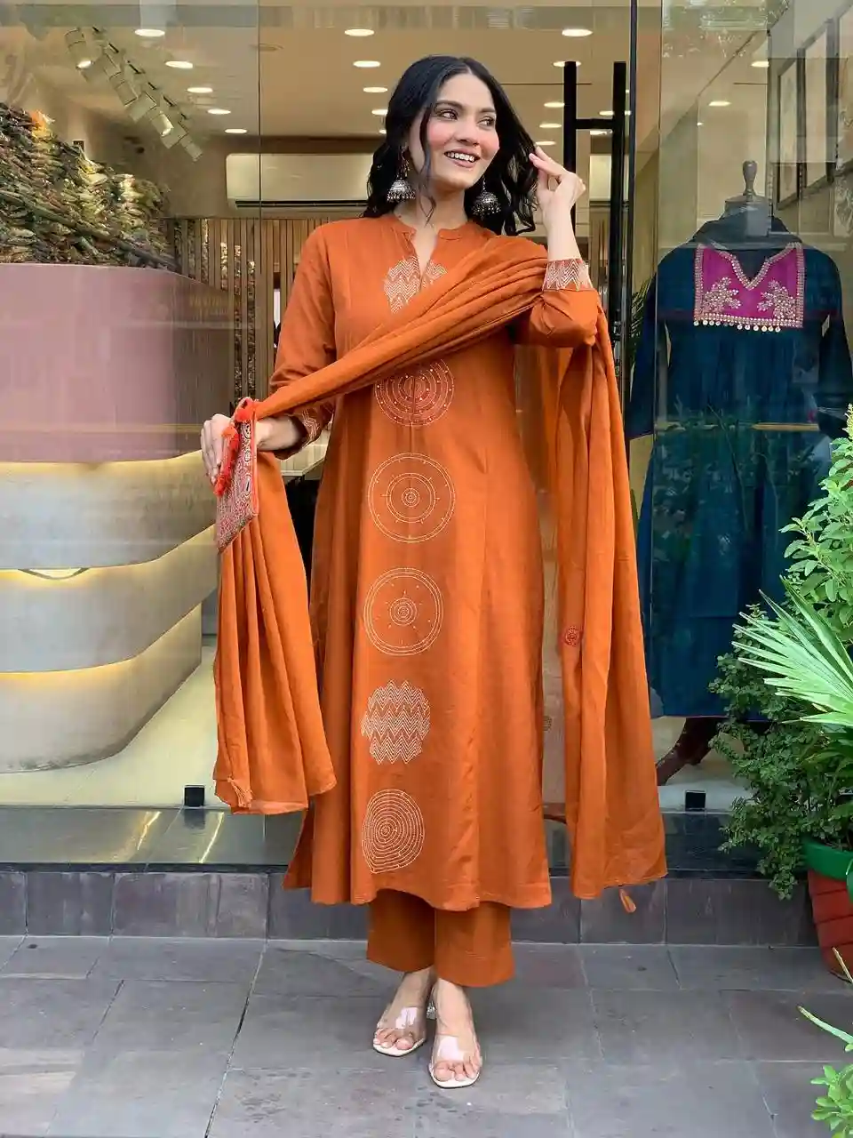 COTTON KURTA PANT AND DUPATTA SET