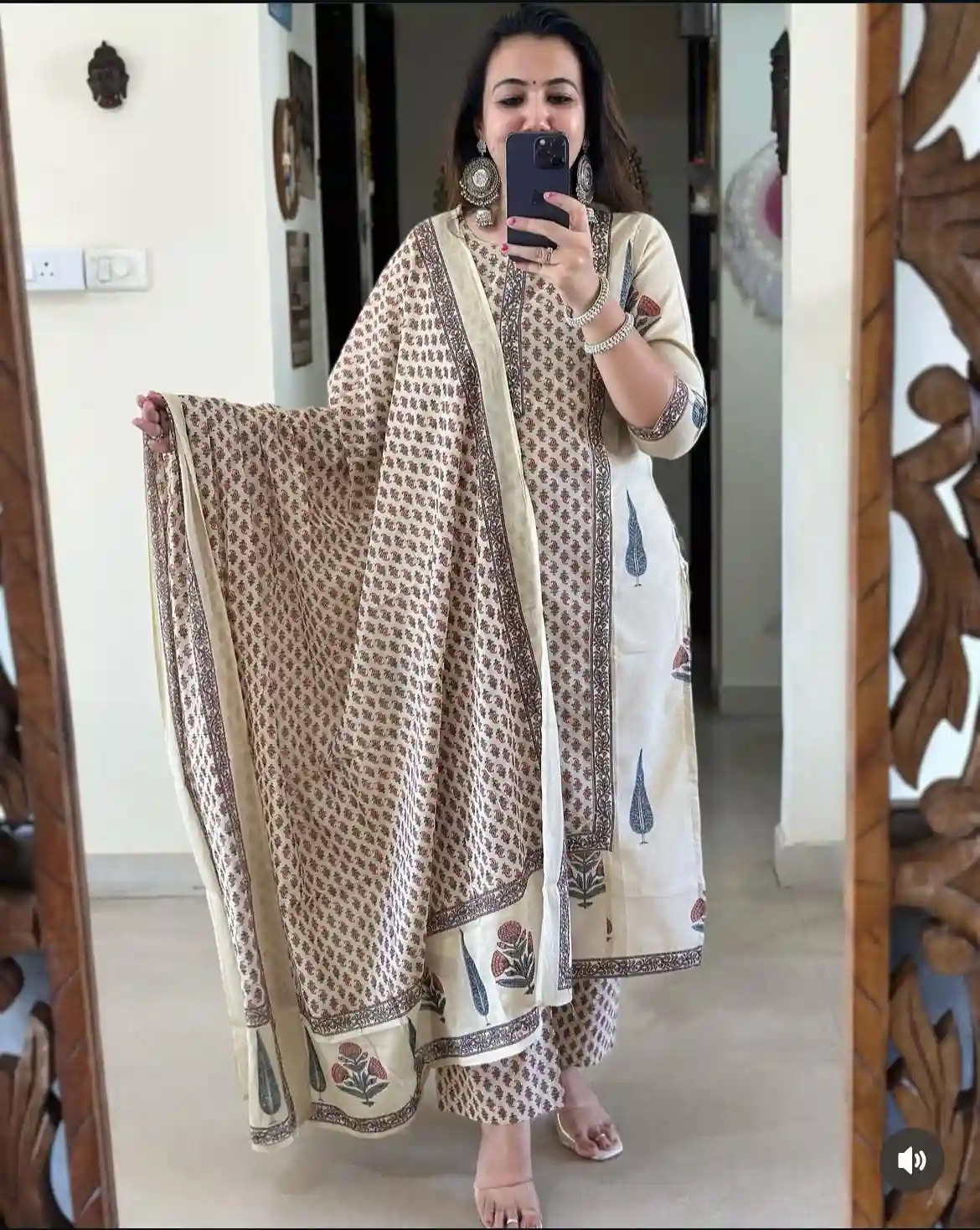 Frock style Kurti with pattern pant