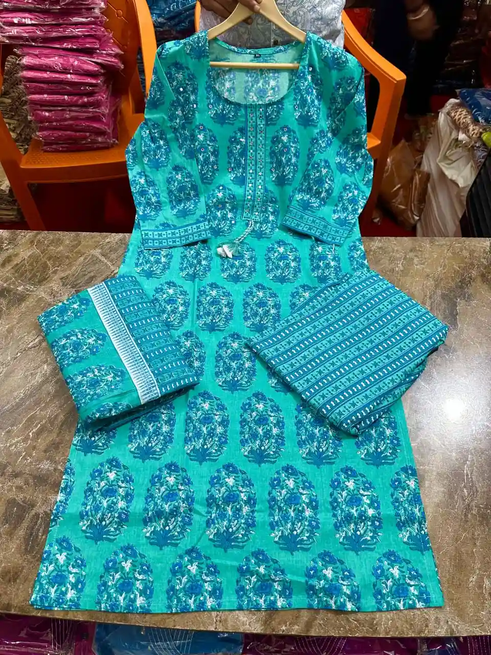 White Love Kurti, Pant& dupatta set