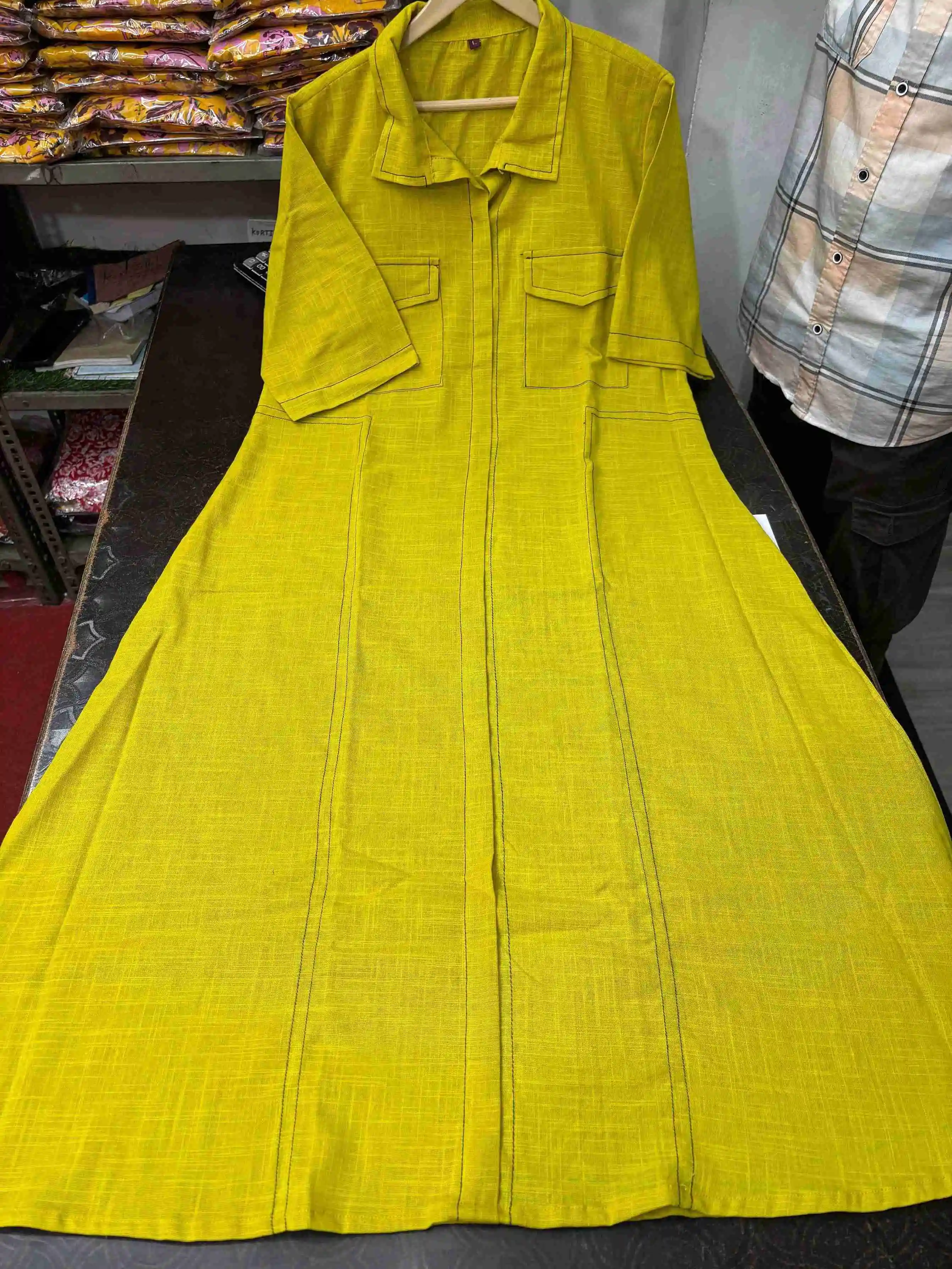 cotton slub short dress