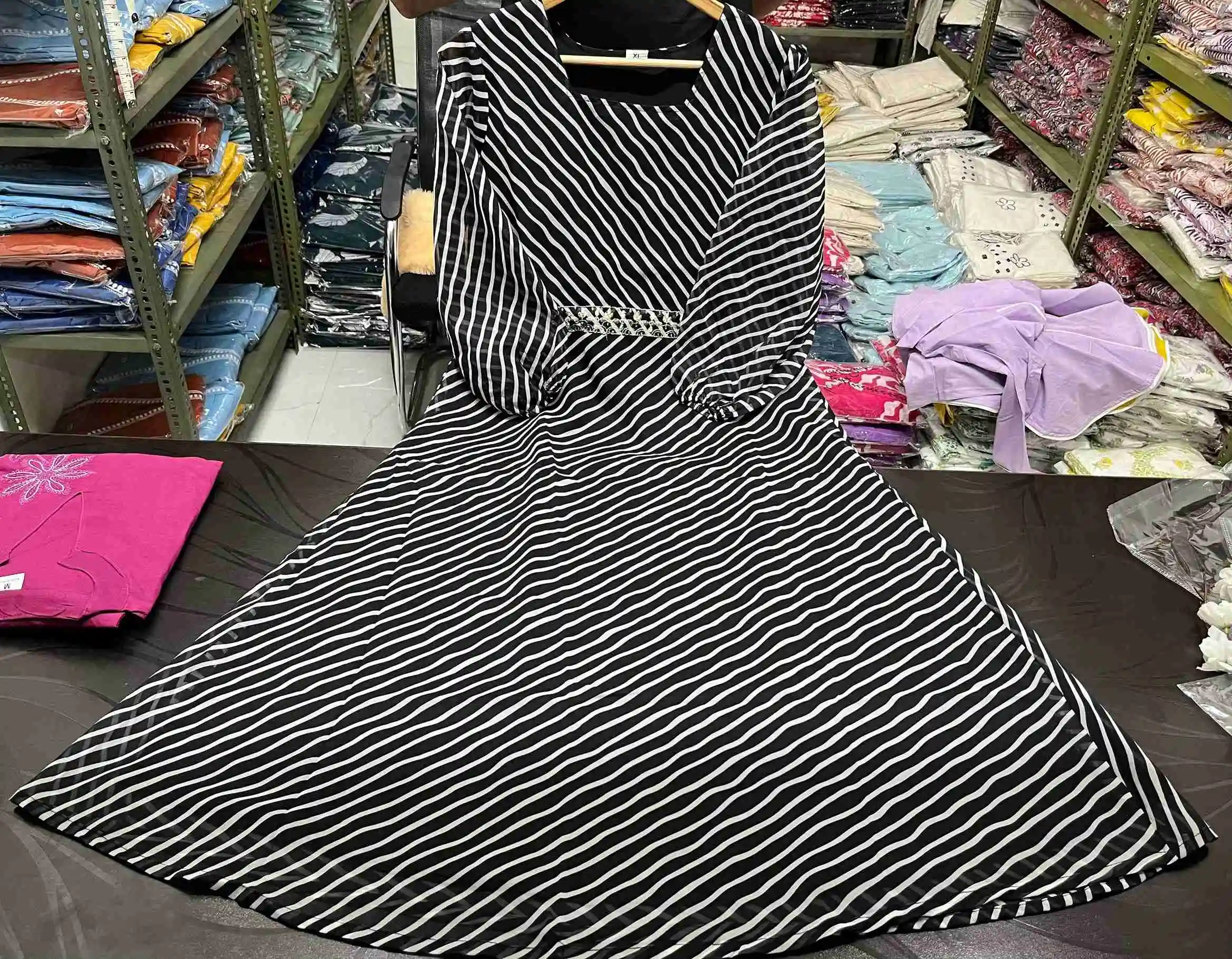 Organza Long Anarkali Kurti