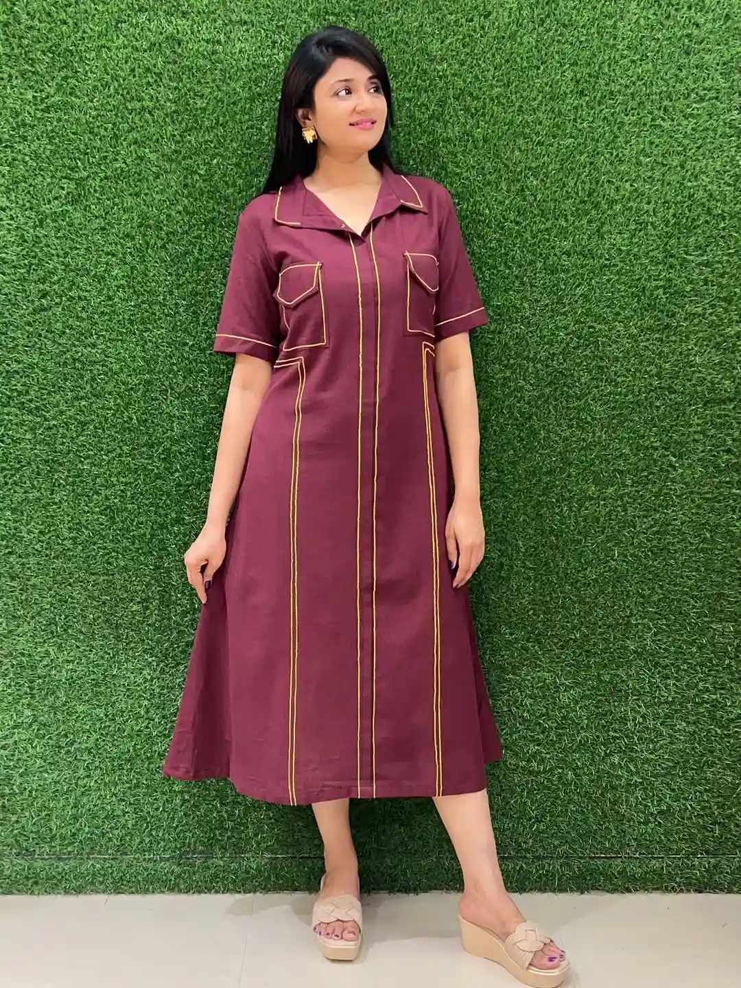 cotton slub short dress