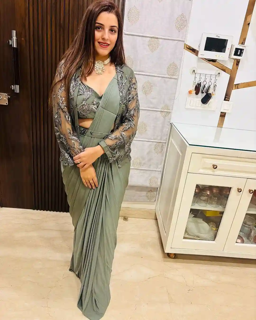 ready to wear saree with full Koti HB-174