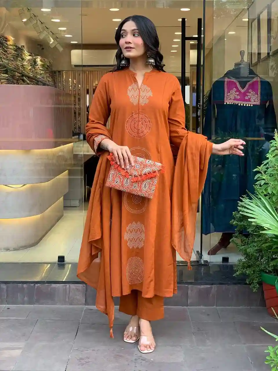 COTTON KURTA PANT AND DUPATTA SET