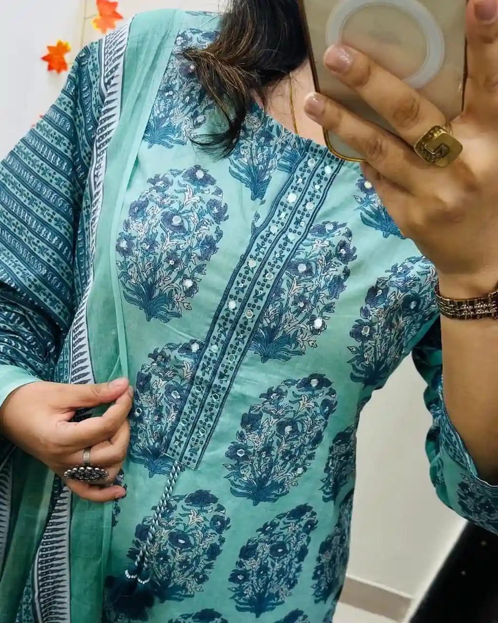 White Love Kurti, Pant& dupatta set